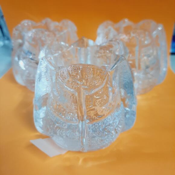 Set of 3 Eden Swedish Glass votive candle holders Signed Orrefors ca:1981-2001 - Picture 1 of 16